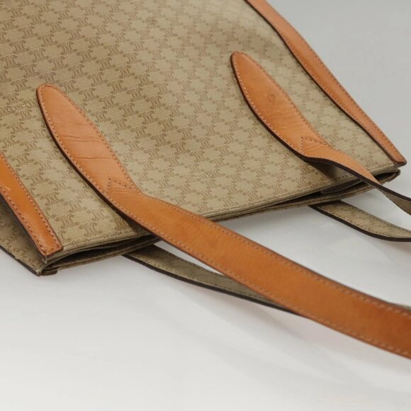 CELINE Macadam Canvas Tote Bag Beige Gold Auth - Picture 6 of 15